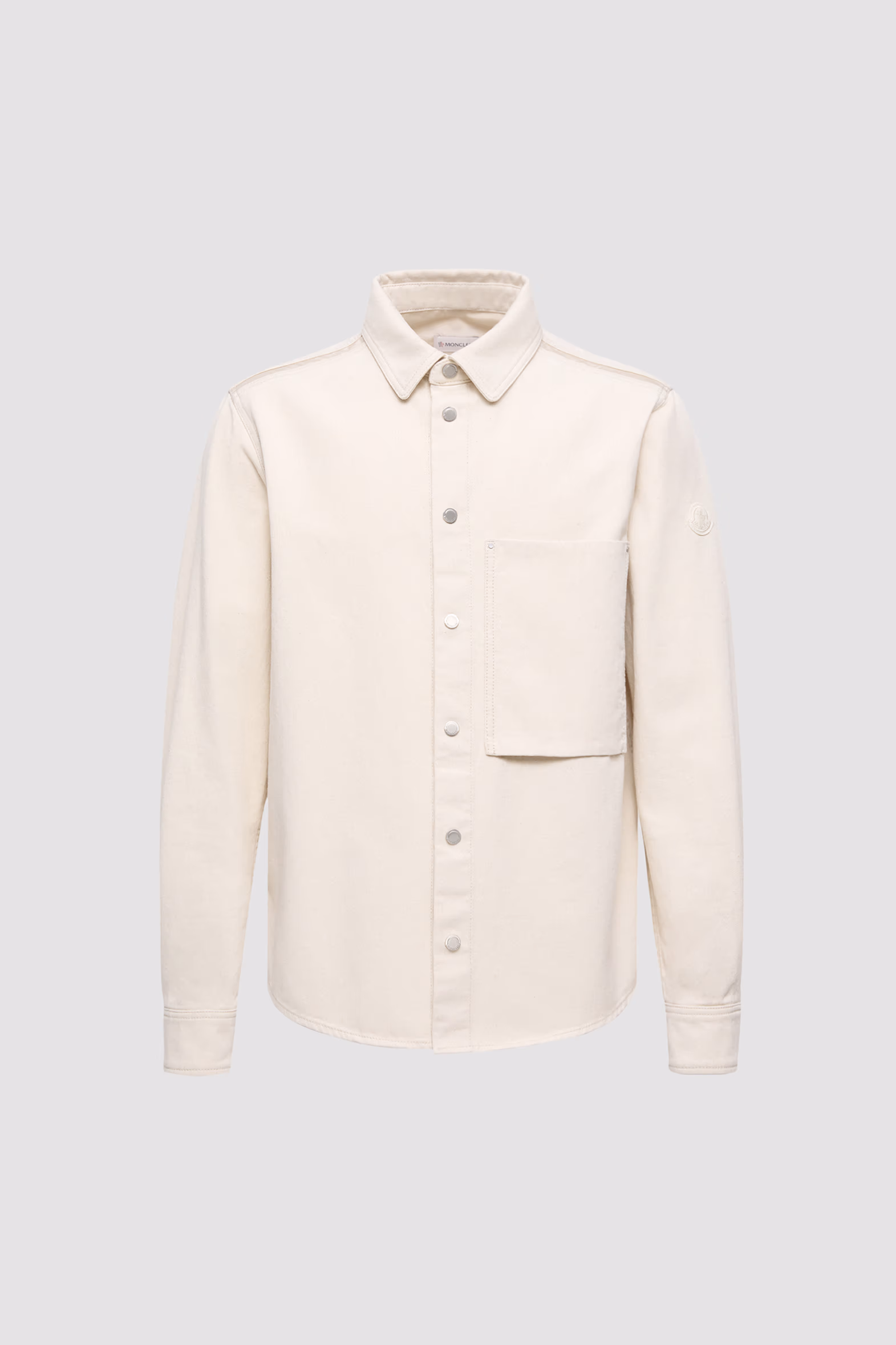Denim Long Sleeve Shirt Men White Ivory Moncler 2